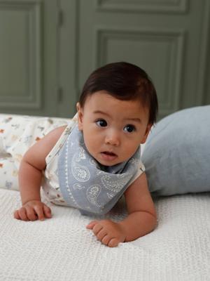 Babyset combi bandanaslabbetje baby ecru