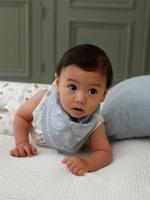 Babyset combi bandanaslabbetje baby ecru