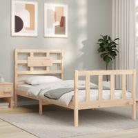 Bedframe met hoofdbord massief hout