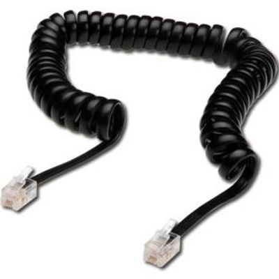 Digitus AK-460101-040-S 4m Zwart, Transparant telefoonkabel