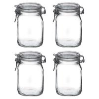 Weckpot/inmaakpot - 14x stuks - 1L - glas - met beugelsluiting - luchtdicht