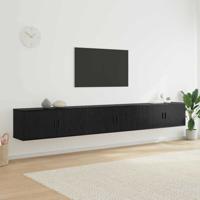 Wandtv-kast Set 3 pcs Zwart Eiken 100 x 34,5 x 40 cm