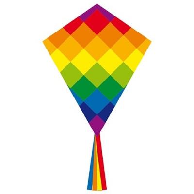 Regenboog vlieger - gekleurd - 58 x 70 cm - Kindervlieger - Vliegeren