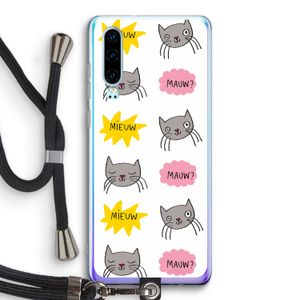Meow: Huawei P30 Transparant Hoesje met koord