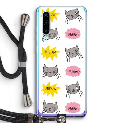 Meow: Huawei P30 Transparant Hoesje met koord