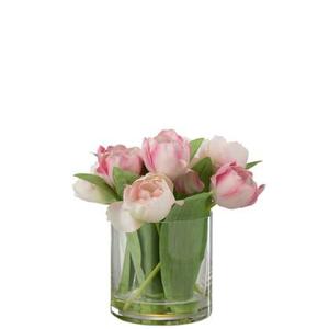 J-Line Tulpen in Vaas Groen Roze Small