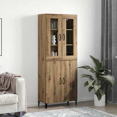 Highboard 2 pcs artisanaal eikenkleurig 69,5 x 34 x 180 cm