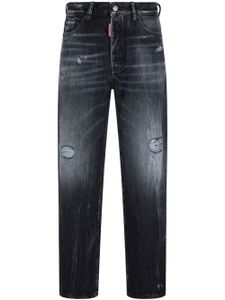 DSQUARED2 jean droit à finitions effilochées - Noir