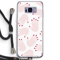 Hands pink: Samsung Galaxy S8 Plus Transparant Hoesje met koord