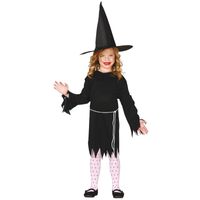 Zwarte heksen jurk voor meisjes 10-12 jaar (140-152)  -