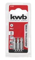 Schroefbit philips Nr. 2 25 mm 1/4 inch 3 stuks kaart - Kwb