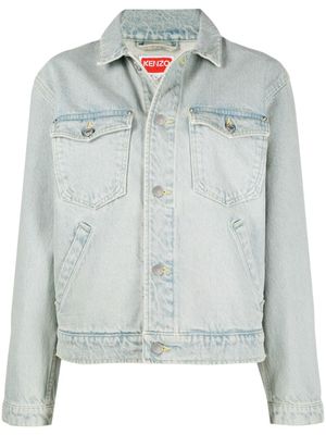 Kenzo x Nigo veste en jean à fleurs - Bleu
