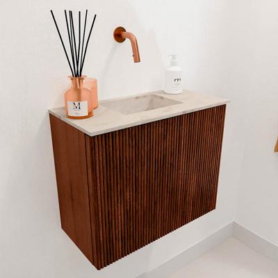 Toiletmeubel Mondiaz Joya Dlux | 50 cm | Meubelkleur Ruby | Faye wastafel Frappe Wasbak Midden | Zonder kraangat(en)