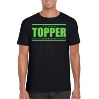 Toppers in concert - Verkleed T-shirt voor heren - topper - zwart - groene glitters - feestkleding
