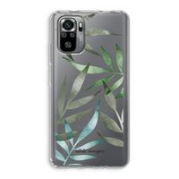 Tropical watercolor leaves: Xiaomi Redmi Note 10S Transparant Hoesje