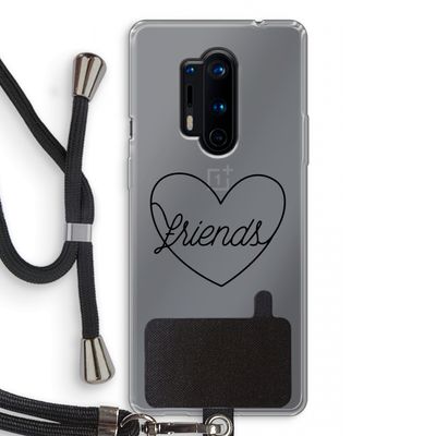 Friends heart black: OnePlus 8 Pro Transparant Hoesje met koord