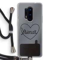 Friends heart black: OnePlus 8 Pro Transparant Hoesje met koord