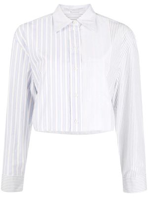 Stella McCartney chemise crop à rayures - Blanc