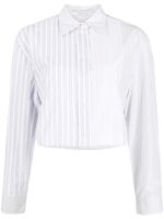 Stella McCartney chemise crop à rayures - Blanc