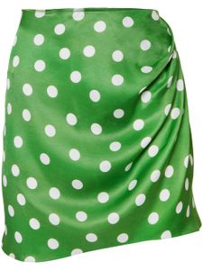 Carolina Herrera polka-dot print ruched skirt - Vert