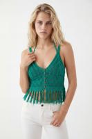 Gehaakte top - GREEN - XS