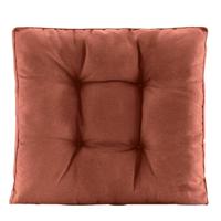Leen Bakker - Loungekussen Florence Rug - Terracotta - 73x73 Cm - Polyester/Katoen - Rood#Bruin