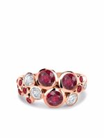 Pragnell bague Bubbles en or rose 18ct ornée de rubis et de diamants