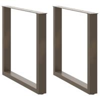 Eettafelpoten 2 st U-vormig 80x(72-73) cm staal naturel