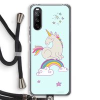 Regenboog eenhoorn: Sony Sony Xperia 10 III Transparant Hoesje met koord