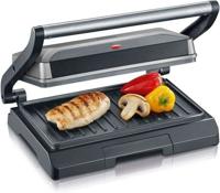 SEVERIN KG2394 Compacte multifunctionele grill: vlees - panini's - groenten - antiaanbakplaten 23x14 -5 cm - vetopvangbak