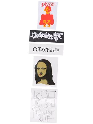 Off-White lot d'autocollants à logo imprimé - Blanc