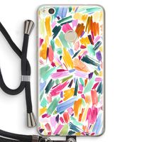 Watercolor Brushstrokes: Huawei Ascend P8 Lite (2017) Transparant Hoesje met koord