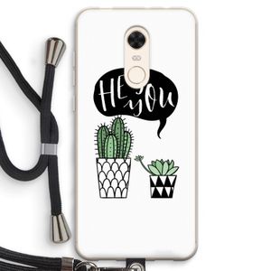 Hey you cactus: Xiaomi Redmi 5 Transparant Hoesje met koord