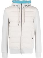 Herno zip-up hooded down jacket - Gris