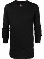 Rick Owens t-shirt froncé à manches longues - Noir