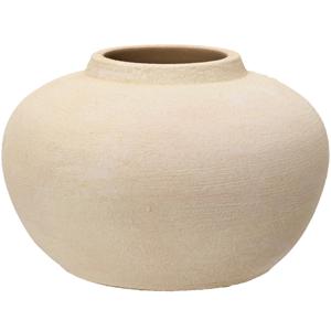 Vaas - terracotta - beige - D28 x H16 - vintage