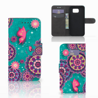 Samsung Galaxy S6 Edge Hoesje Cirkels en Vlinders - thumbnail