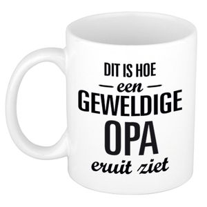 Geweldige opa cadeau mok / beker wit 300 ml   -