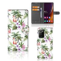 Samsung Galaxy Note20 Ultra | Telefoonhoesje | Met pasjeshouder | Flamingo Palms