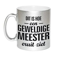 Zilveren geweldige meester cadeau koffiemok / theebeker 330 ml