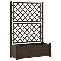 The Living Store Tuinbak met Trellis - Mokka 100 x 43 x 142 cm - 90 L - PP - Vorst- en UV-bestendig