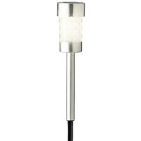 1x Buiten/tuin LED zilveren stekers solar verlichting 26 cm - thumbnail