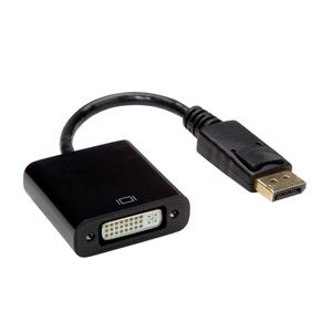 Value 12.99.3137 DisplayPort-kabel DisplayPort / DVI Adapterkabel DisplayPort-stekker, DVI-D 24+1-polige bus 0.15 m Zwart