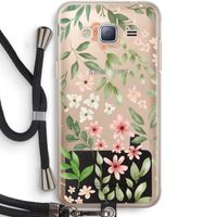 Botanical sweet flower heaven: Samsung Galaxy J3 (2016) Transparant Hoesje met koord