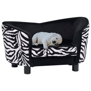 VidaXL Hondenbank 68x38x38 cm pluche zwart