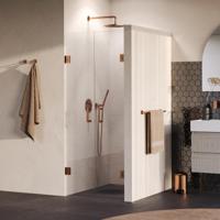 Brauer Void - Pendeldeuren - Helder Glas - 70 x 200 cm - incl. Glascoating - PVD Koper Geborsteld