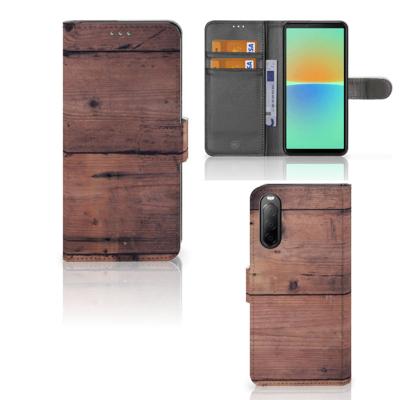 Sony Xperia 10 IV | Book Style Case | Old Wood