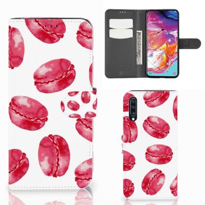 Samsung Galaxy A70 | Book Cover | Pink Macarons