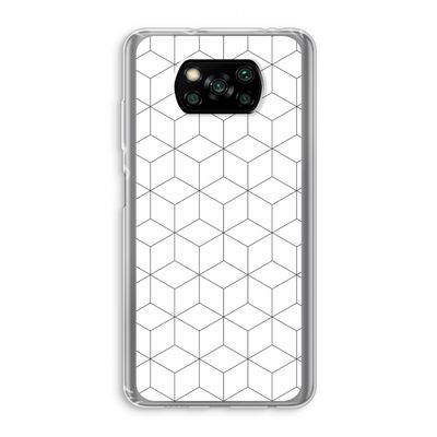 Zwart-witte kubussen: Xiaomi Poco X3 NFC Transparant Hoesje