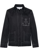 JW Anderson chemise à broderies JW Anchor - Noir